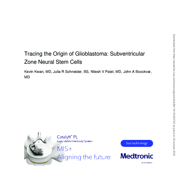 (PDF) Tracing the Origin of Glioblastoma: Subventricular Zone Neural ...