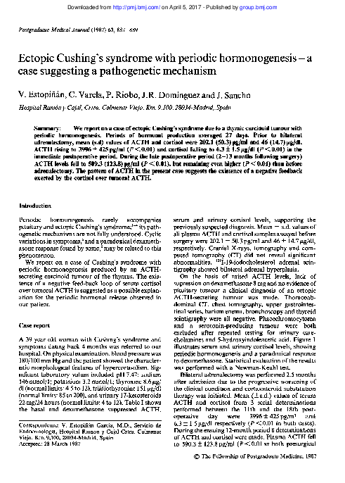 (PDF) Ectopic Cushing's syndrome with periodic hormonogenesis--a case ...