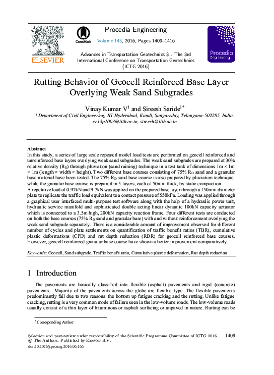 (PDF) Rutting Behavior of Geocell Reinforced Base Layer Overlying Weak ...