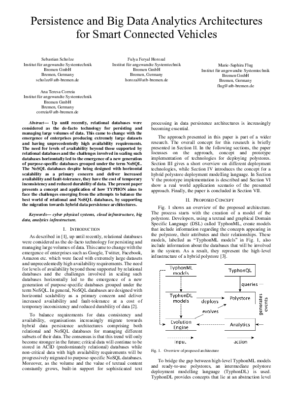(PDF) Persistence and Big Data Analytics Architectures for Smart ...