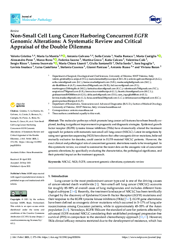 (PDF) Non-Small Cell Lung Cancer Harboring Concurrent EGFR Genomic ...