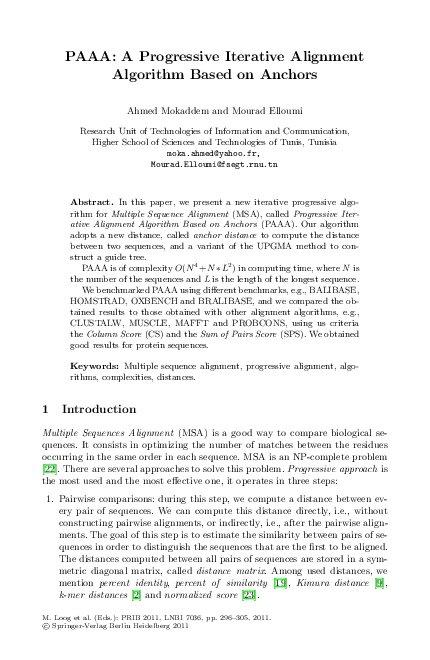 (PDF) PAAA: A Progressive Iterative Alignment Algorithm Based on Anchors