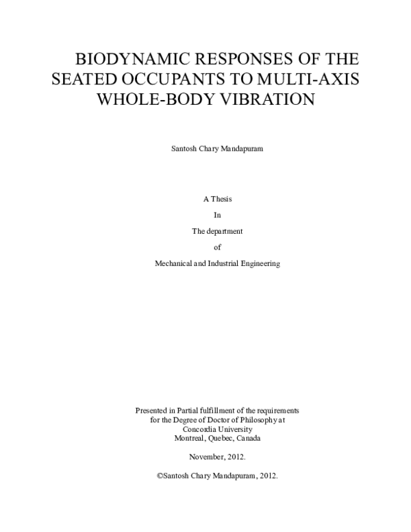 (PDF) Biodynamic Responses of the Seated Occupants to Multi-Axis Whole ...