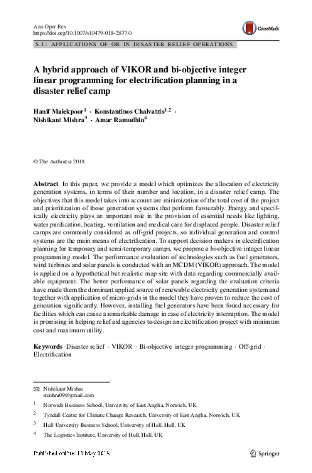 (PDF) A hybrid approach of VIKOR and bi-objective integer linear ...