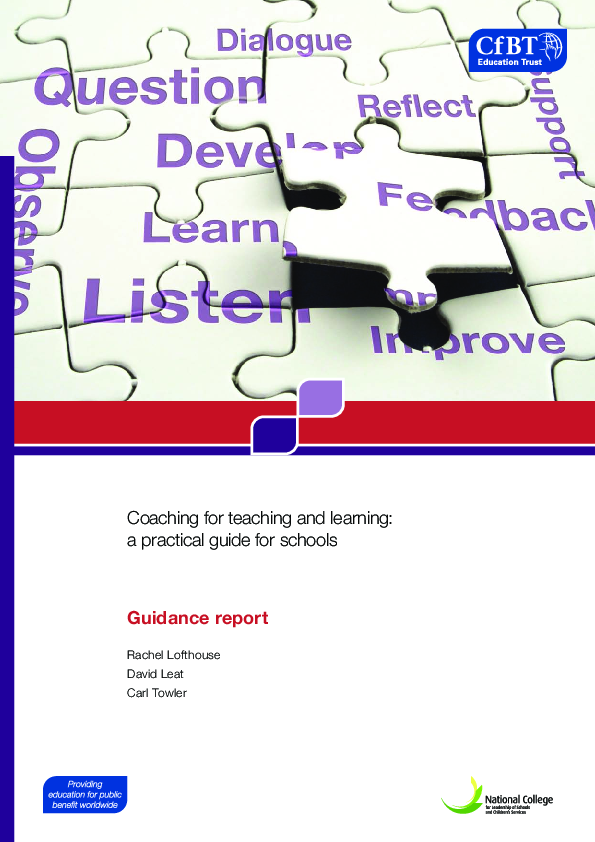 (PDF) Coaching for Teaching and Learning: a practical guide for schools