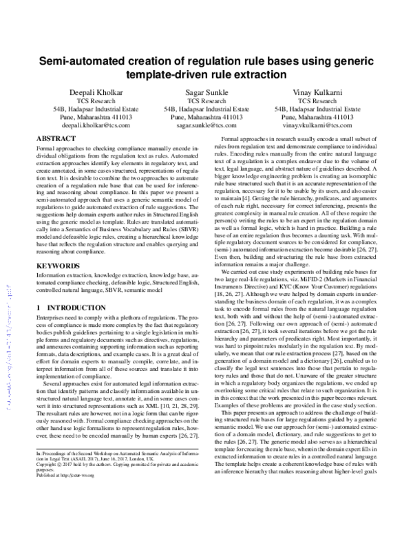 (PDF) Semi-automated creation of regulation rule bases using generic ...