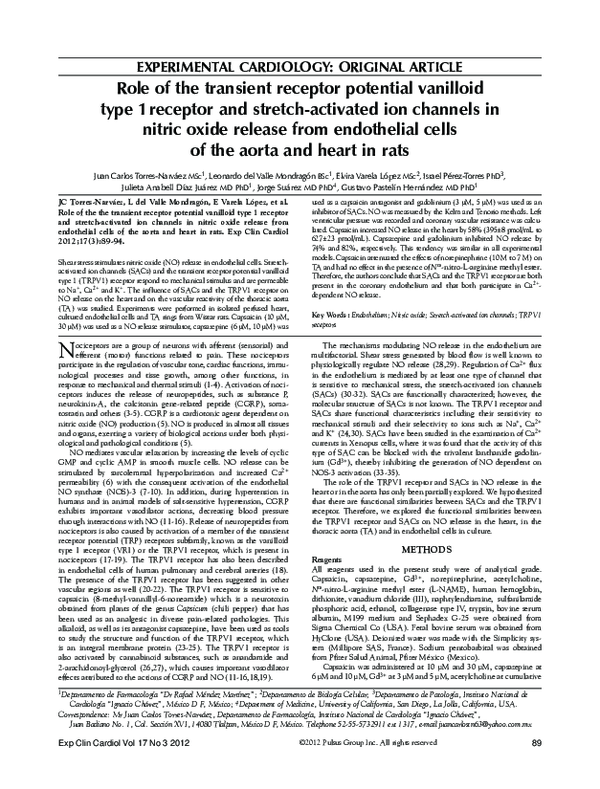 (PDF) Role of the transient receptor potential vanilloid type 1 ...