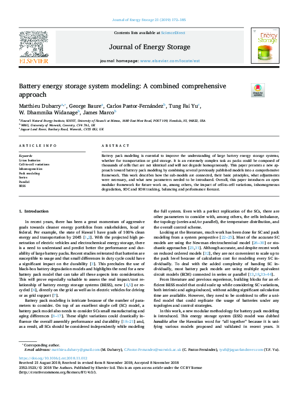(PDF) Battery energy storage system modeling: A combined comprehensive ...