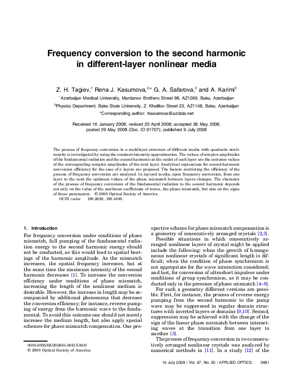 (PDF) Frequency conversion to the second harmonic in different-layer ...