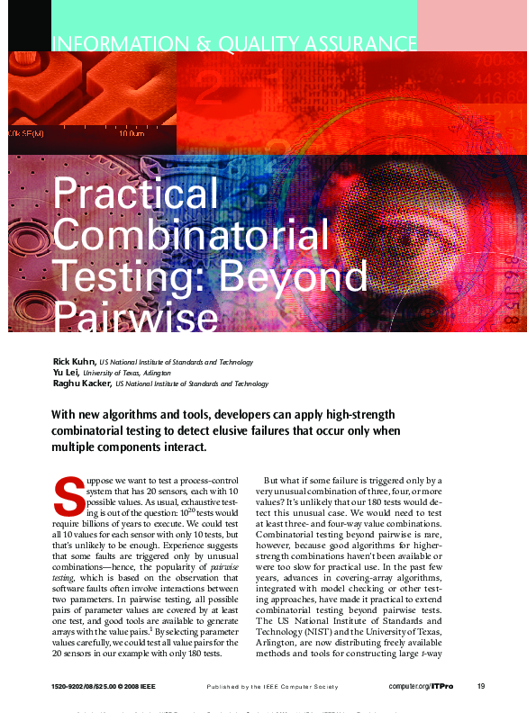 (PDF) Practical combinatorial testing: Beyond pairwise