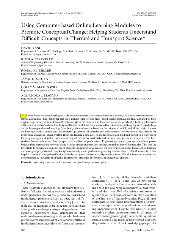 Pdf Using Computer Based Online Learning Modules To Promote