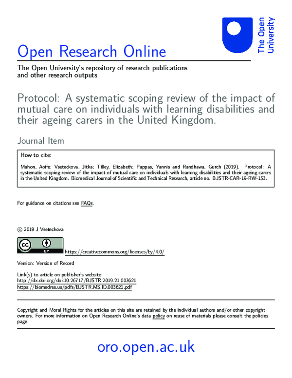 (PDF) Protocol: A systematic scoping review of the impact of mutual ...