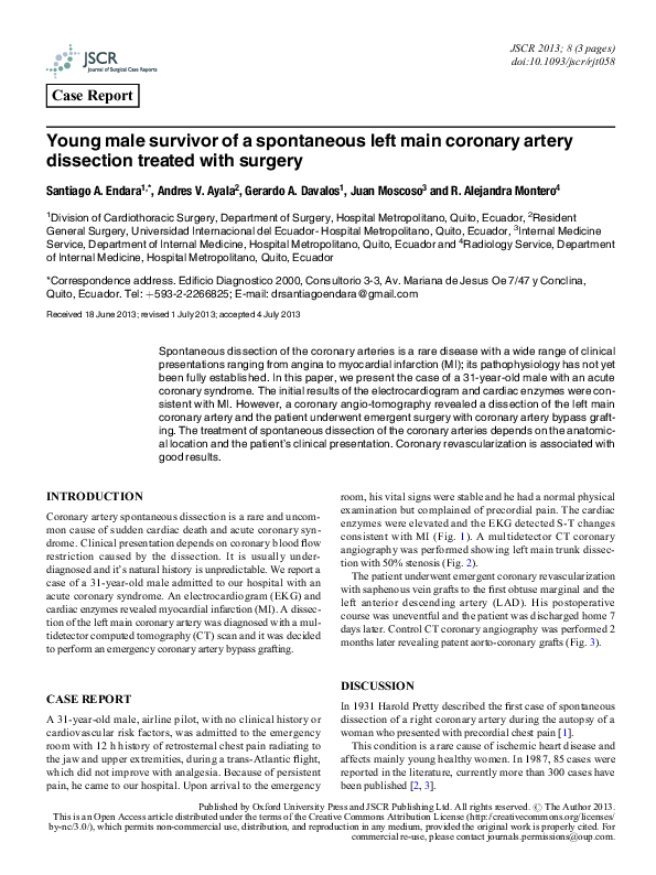 (PDF) Young male survivor of a spontaneous left main coronary artery ...