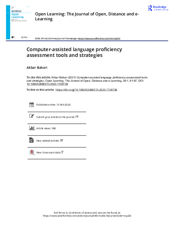 (PDF) Computer assisted language proficiency assessment tools and ...