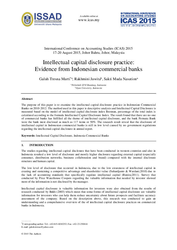 (PDF) Intellectual capital disclosure practice: Evidence from ...