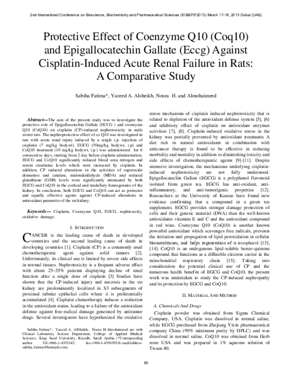 (PDF) Protective Effect of Coenzyme Q 10 ( Coq 10 ) and ...