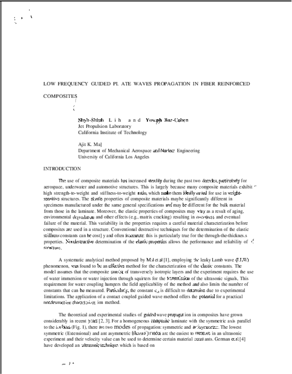 (PDF) Low Frequency Guided Plate Wave Propagation in Fiber Reinforced ...