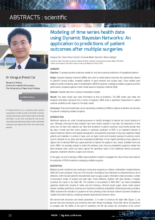 (PDF) Modeling of time series health data using dynamic Bayesian ...