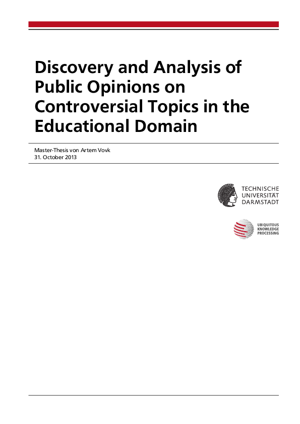 (PDF) Discovery and Analysis of Public Opinions on Controversial Topics ...