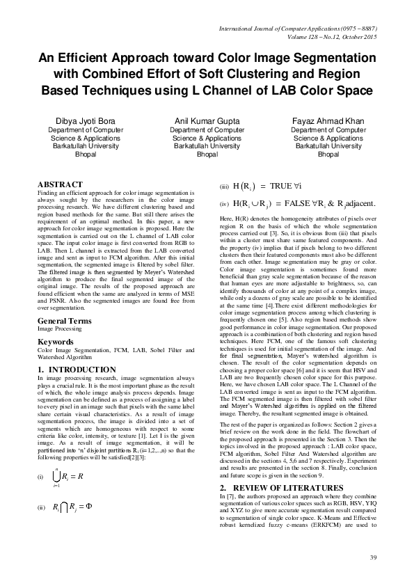 (PDF) An Efficient Approach toward Color Image Segmentation with ...