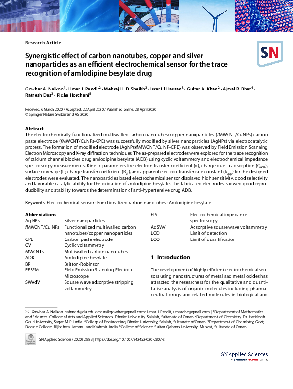 (PDF) Synergistic effect of carbon nanotubes, copper and silver ...