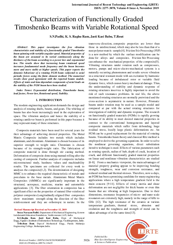 (PDF) Characterization of Functionally Graded Timoshenko Beams with ...