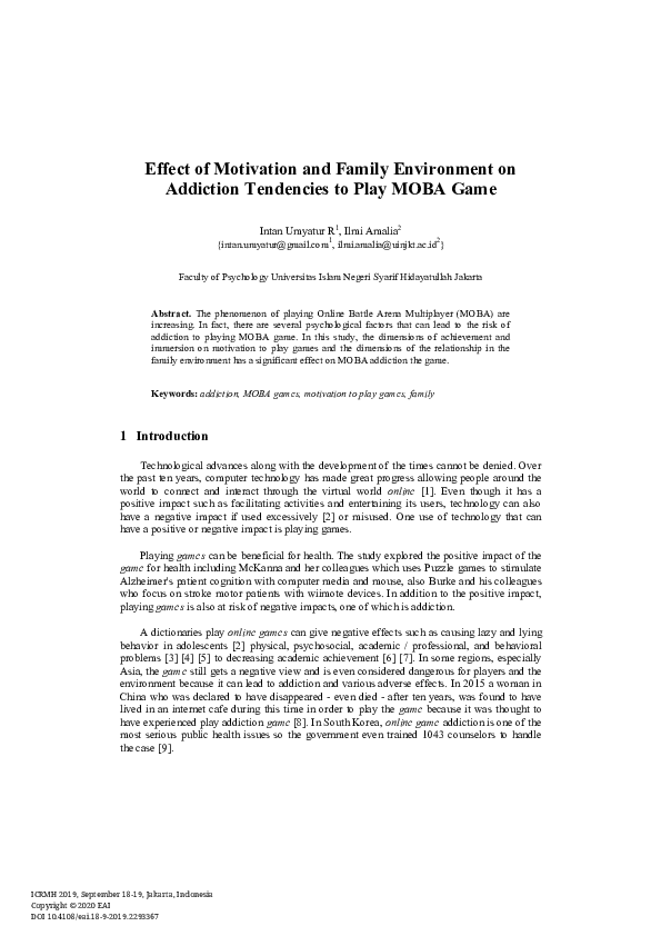 (PDF) Effect of Motivation and Family Environment on Addiction ...