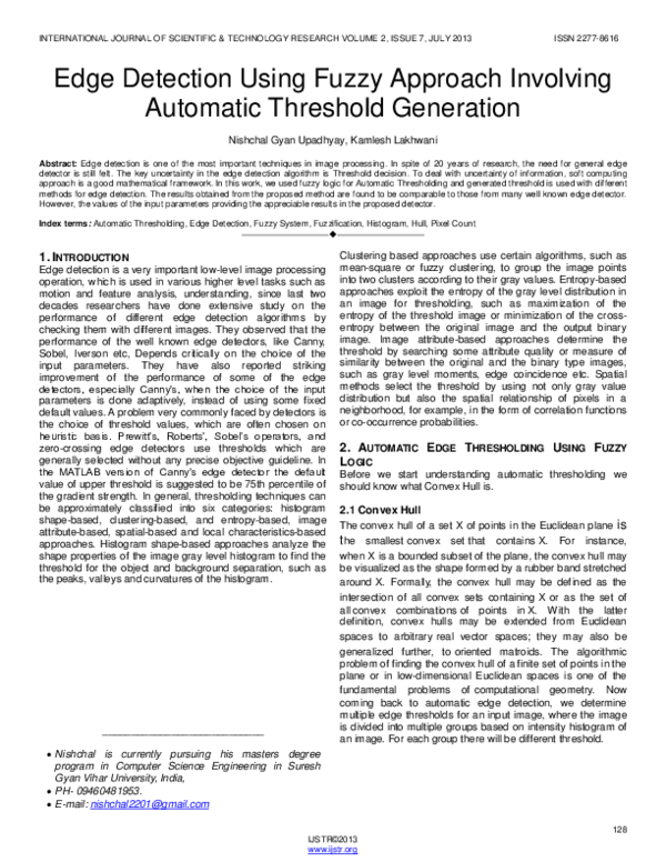 (PDF) Edge Detection Using Fuzzy Approach Involving Automatic Threshold ...
