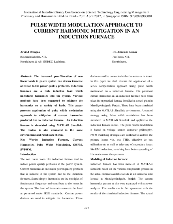 (PDF) Pulse Width Modulation Approach to Current Harmonic Mitigation in ...