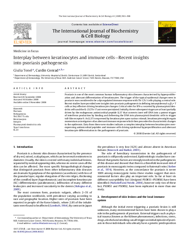 (PDF) Interplay between keratinocytes and immune cells—Recent insights ...