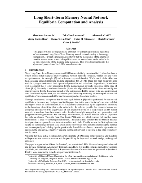 (PDF) Long Short-Term Memory Neural Network Equilibria Computation and ...