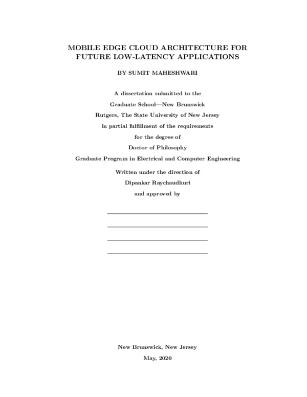 (PDF) Mobile edge cloud architecture for future low-latency applications