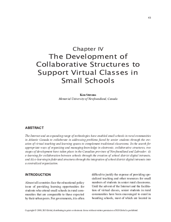 (PDF) The Development of Collaborative Structures to Support Virtual ...