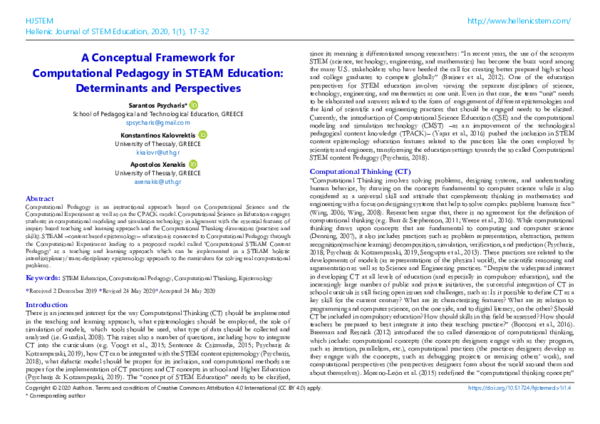 (PDF) A Conceptual Framework for Computational Pedagogy in STEAM ...