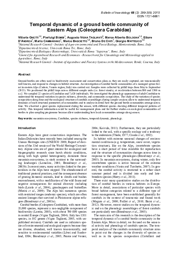 (PDF) Temporal dynamic of a ground beetle community of eastern Alps ...