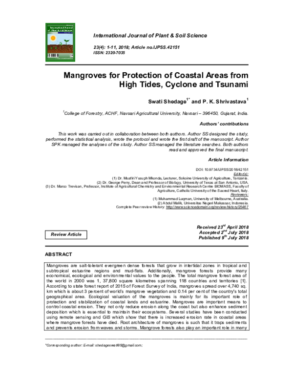 (PDF) Mangroves for Protection of Coastal Areas from High Tides ...