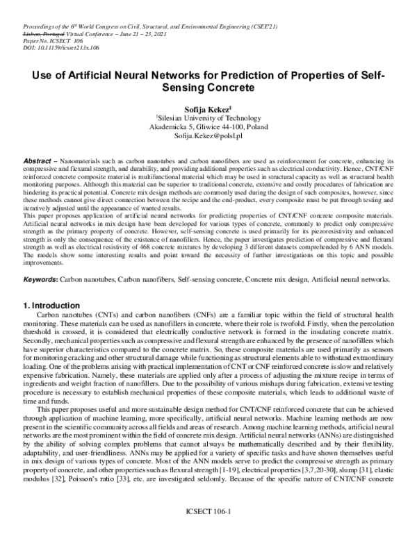 (PDF) Use of Artificial Neural Networks for Prediction of Properties of ...