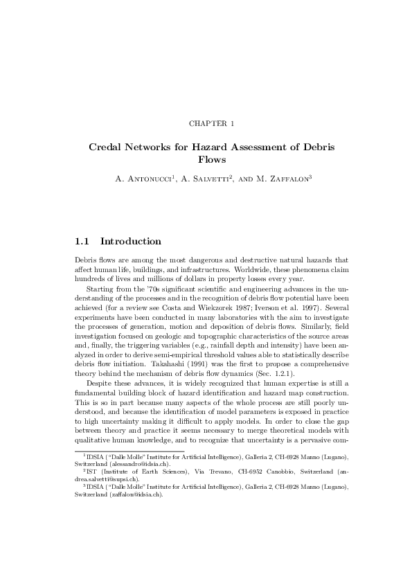 (PDF) Credal Networks for Hazard Assessment of Debris Flows