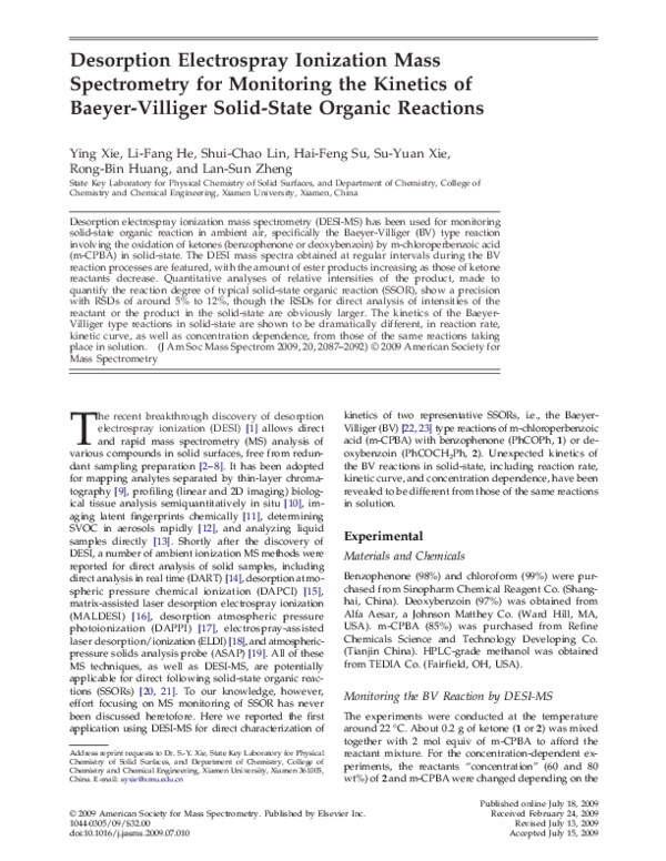(PDF) Desorption Electrospray Ionization Mass Spectrometry of ...