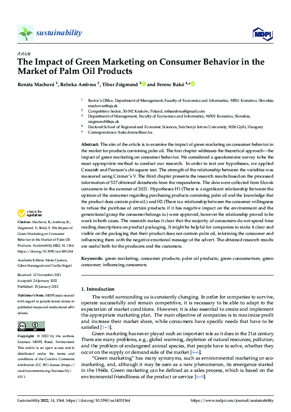 (PDF) The Impact of Green Marketing on Consumer Behavior in the Market ...