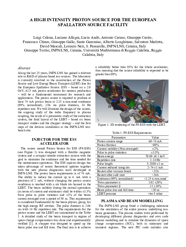 (PDF) A High Intensity Proton Source for the European Spallation Source ...