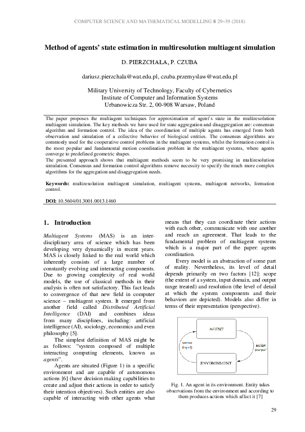 (PDF) Method of agents’ state estimation in multiresolution multiagent ...