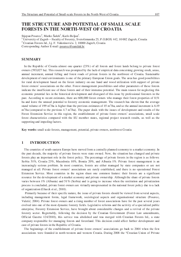 (PDF) The Structure and Potential of Small Scale Forests in the North ...