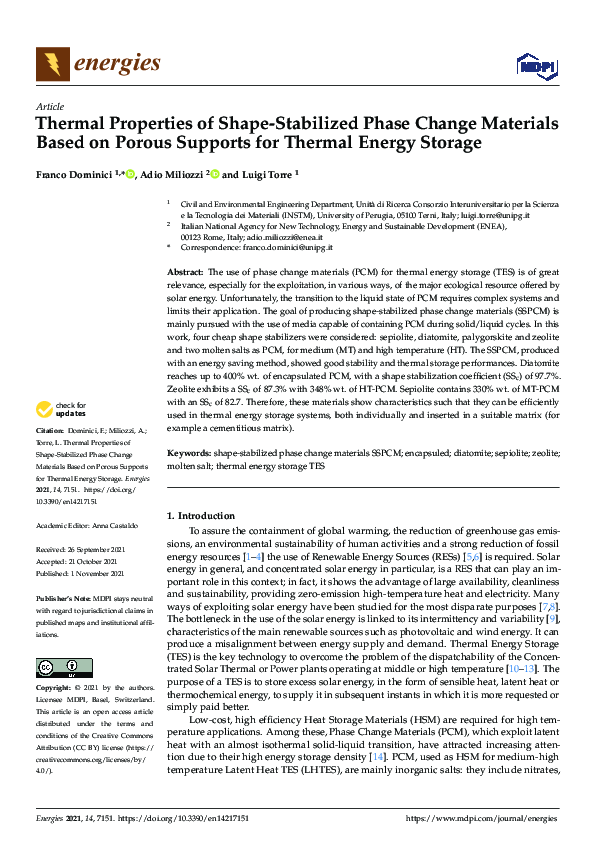 (PDF) Thermal Properties of Shape-Stabilized Phase Change Materials ...