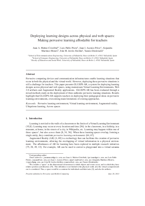(PDF) Deploying learning designs across physical and web spaces: Making ...