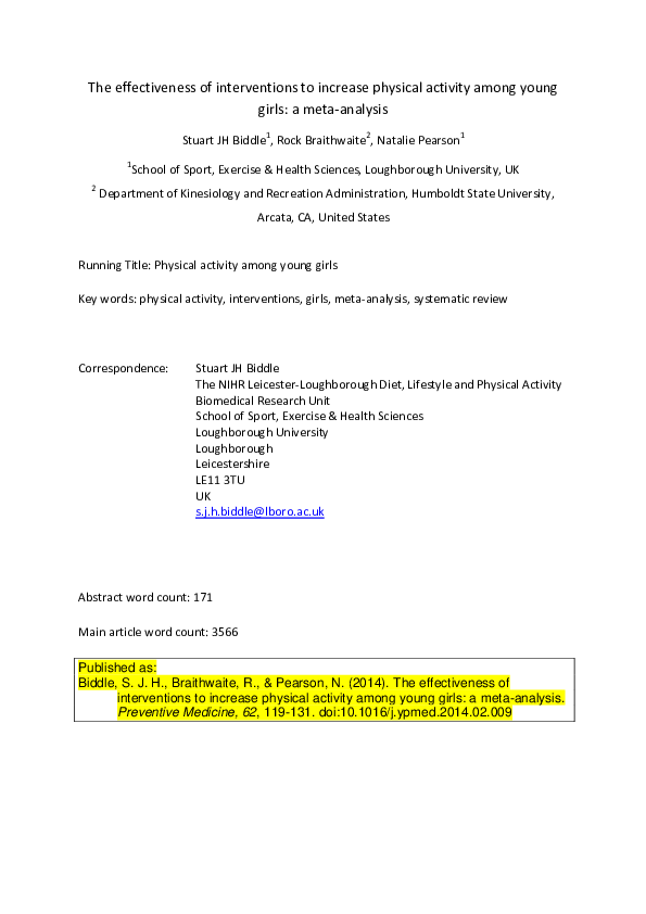 (PDF) The effectiveness of interventions to increase physical activity ...