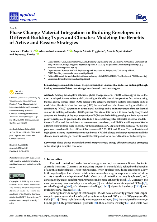 Picture of (PDF) Phase Change Material Integration in Building Envelopes in ...