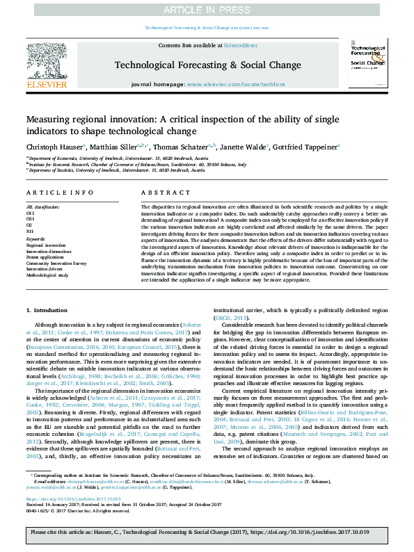 (PDF) Measuring regional innovation: A critical inspection of the ...