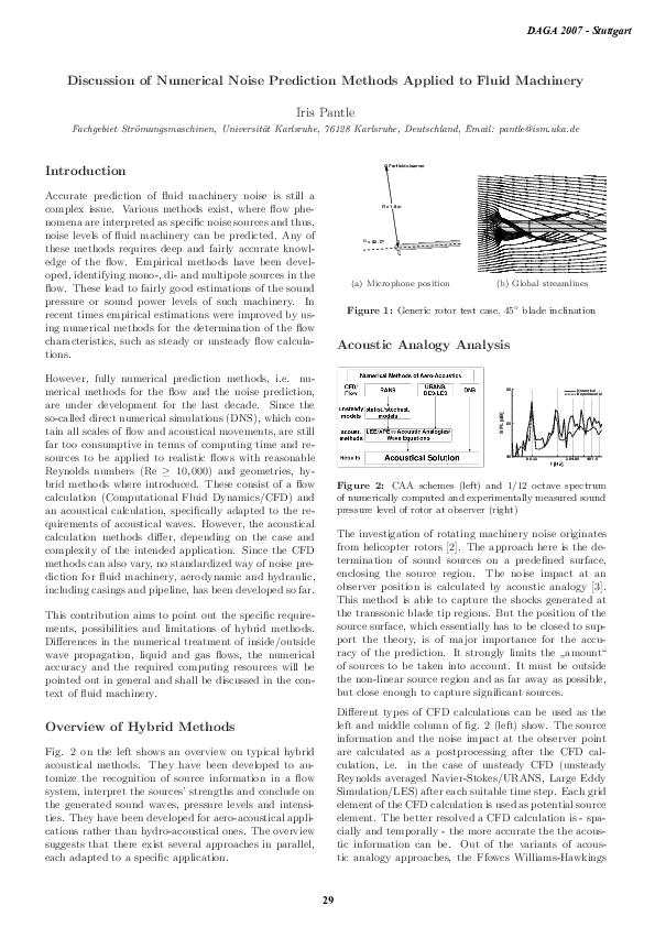(PDF) Discussion of Numerical Noise Prediction Methods Applied to Fluid ...