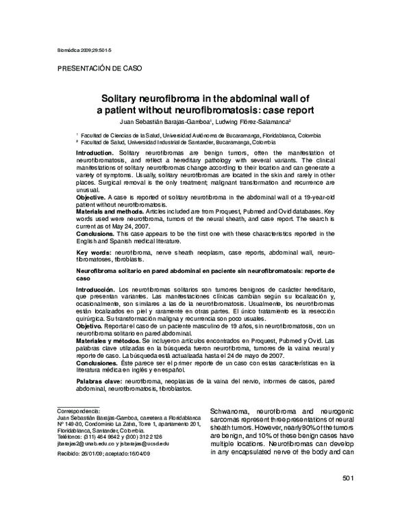 (PDF) Solitary neurofibroma in the abdominal wall of a patient without ...